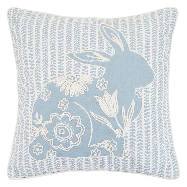 Porcelain Bunny Throw Pillow | Paynes Gray
