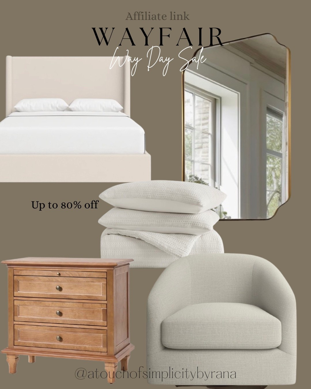 @Wayfair  Way Day Sale is here!! April 25 - April 27 up to 80% off and free shipping. Mirrors, bed frames, accent chairs, decor and more! Rounding up my favorites

Accent chairs, upholstered chair, mirror, bed frames, Wayfair finds, Wayfair Sale, accent wall mirror, bed, upholstered bed, nightstand, bedding , down alternative comforter set, upholstered bed, wingback bed, swivel barrel chair 

#LTKHome #LTKSaleAlert