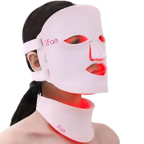 Aesthifae Red Light Therapy Mask for Face and Neck, 7 Colors with NIR Led Face Mask Light Therapy with Eye Protection and Remote, Rechargeable Ergonomic Design for True Anti-Aging Skincare at Home | Amazon (US)