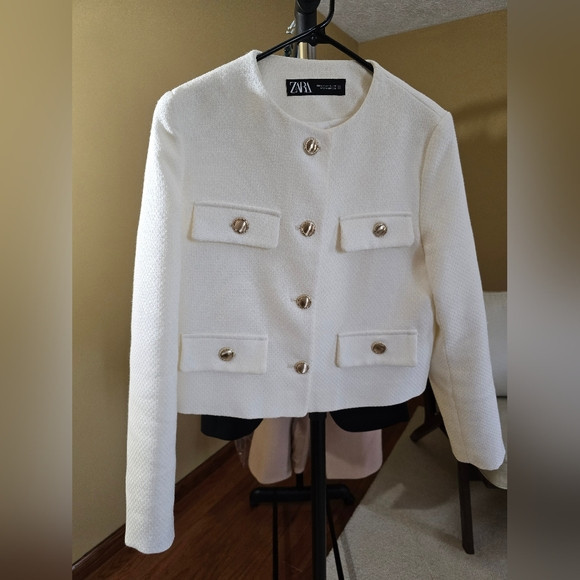 Zara Blazer, Color White,  Size Xs | Poshmark