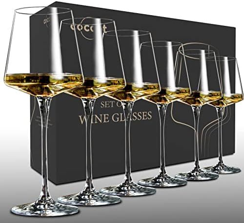 Wine Glasses Set of 6,Crystal White Wine Glasses ,Red Wine Glass Set,Long stem Wine Glasses,Clear... | Amazon (US)