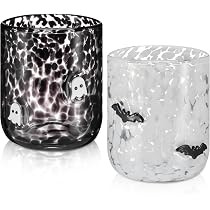 Funnymoom 2 Pcs Icon Glass Cups - 16 oz Cute Icon Juice Glass Double Old Fashioned Hand Blown Dri... | Amazon (US)
