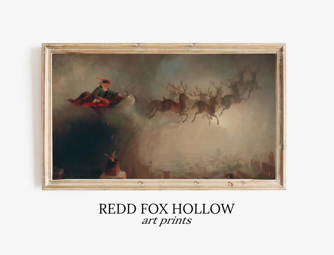 Samsung Frame TV Art | Santa’s Sleigh, Christmas, vintage | Etsy (US)