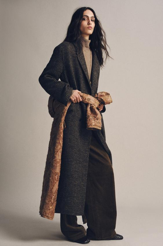 ZW COLLECTION CHECK COAT | Zara UK