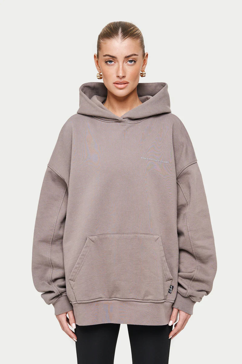 EVERYDAY WASHED OVERSIZED HOODIE - BROWN | The Couture Club