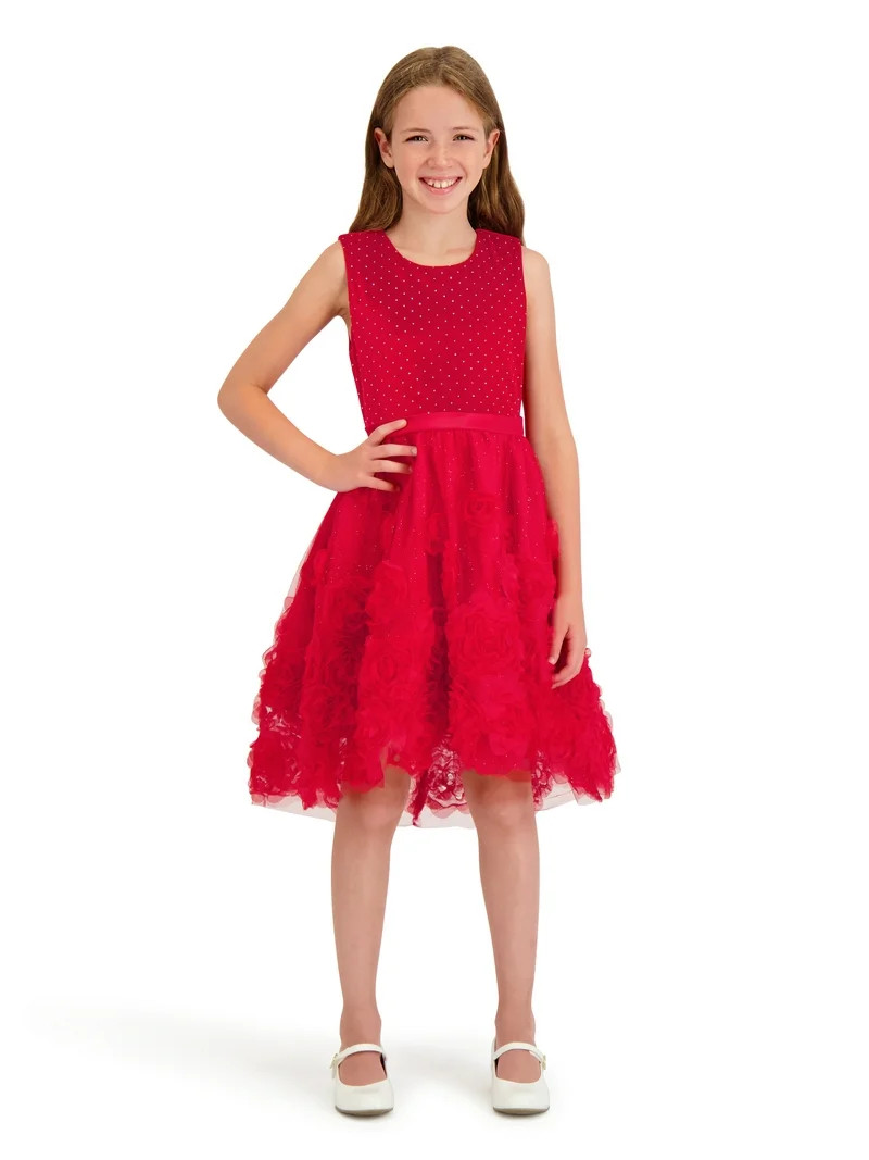 Kensie Girl Sleeveless Velvet High Low Dress, Sizes 4-16 | Walmart (US)
