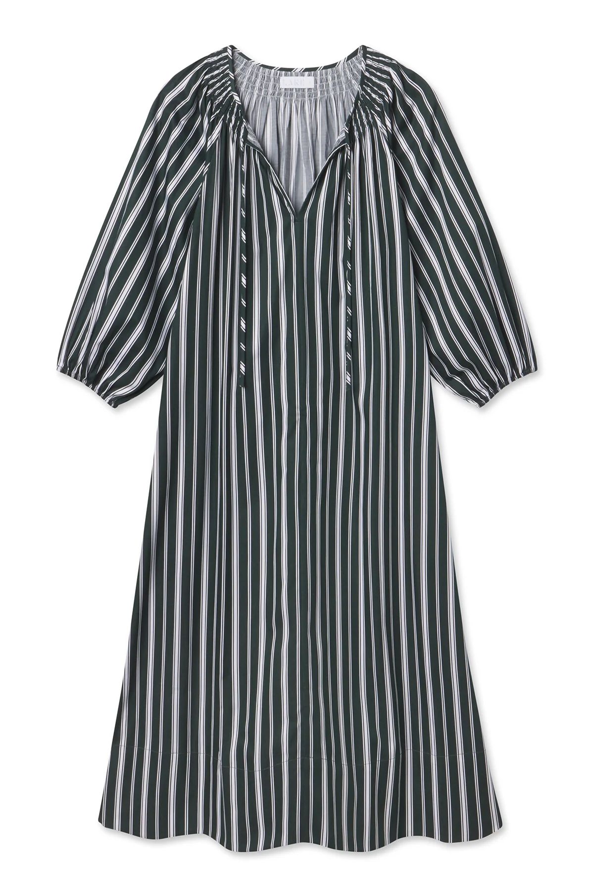 Hammock Midi Dress in Conifer Stripe | Lake Pajamas