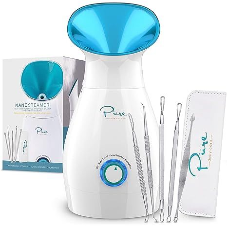 NanoSteamer Large 3-in-1 Nano Ionic Facial Steamer with Precise Temp Control - 30 Min Steam Time ... | Amazon (US)