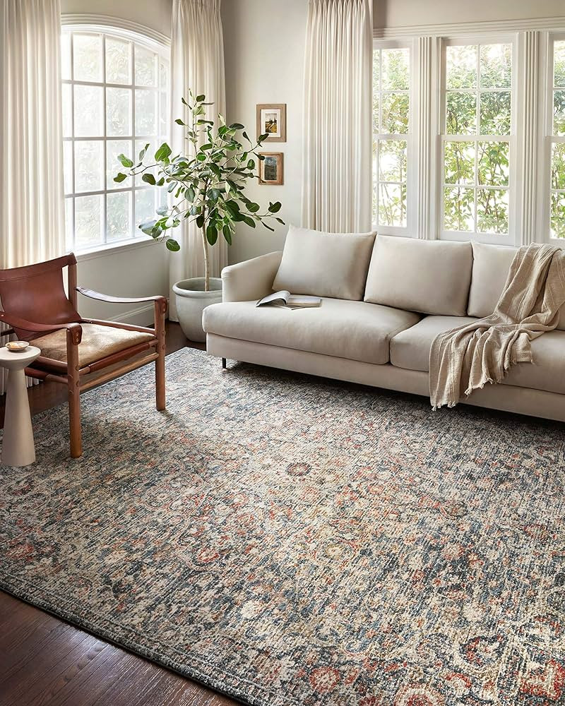 Loloi II Saban Blue / Spice 7'-10" x 10' Area Rug | Amazon (US)