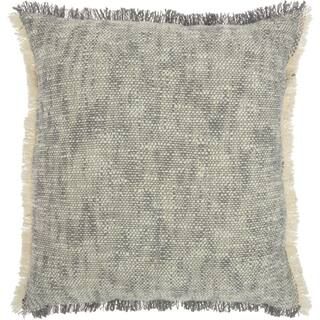 Life Styles Grey Woven Fringe 20 in. x 20 in. Throw Pillow | The Home Depot