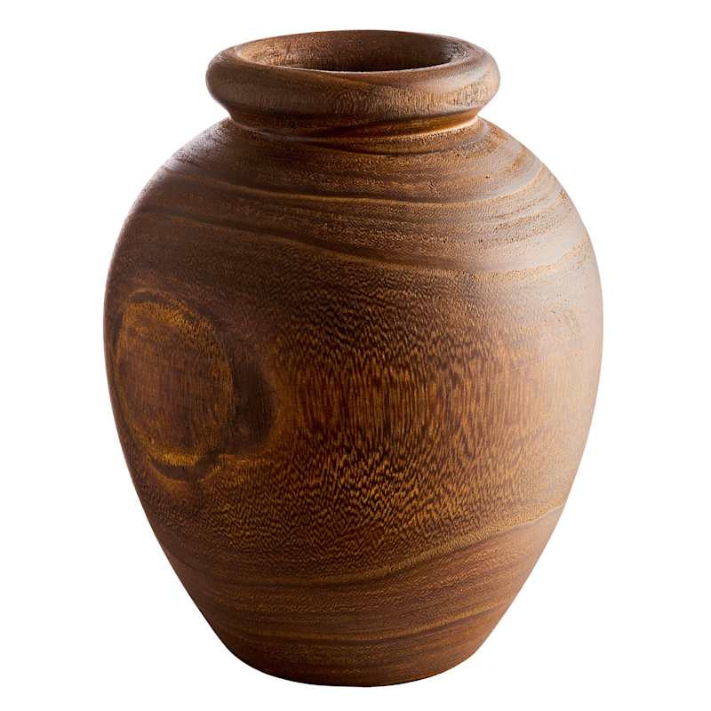 Brown Wooden Vase, 9.5" | At Home