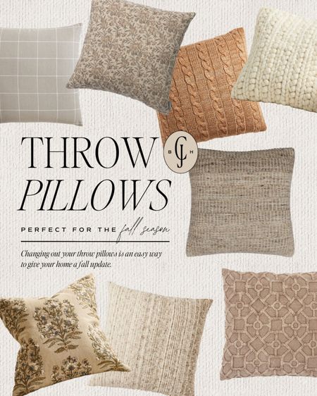 Neutral and textured throw pillows that look great for fall! #cellajaneblog #homedecor #falldecor

#LTKSeasonal #LTKhome