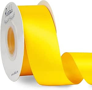 Ribbli Maize Yellow Double Faced Satin Ribbon,1-1/2” x Continuous 25 Yards,Use for Bows Bouquet... | Amazon (US)