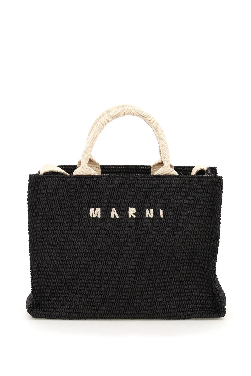 Marni Logo Embroidered Strapped Tote Bag | Cettire Global