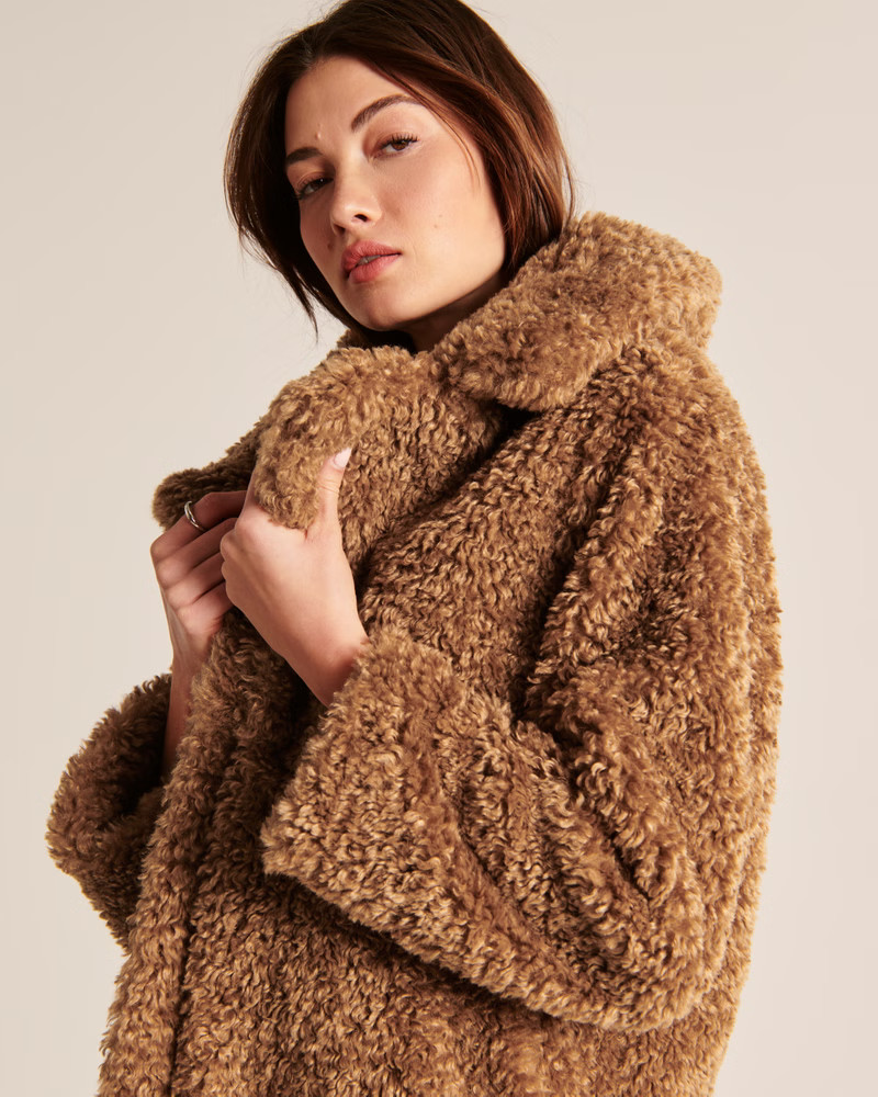 Women's A&F Teddy Mid Coat | Women's Coats & Jackets | Abercrombie.com | Abercrombie & Fitch (US)