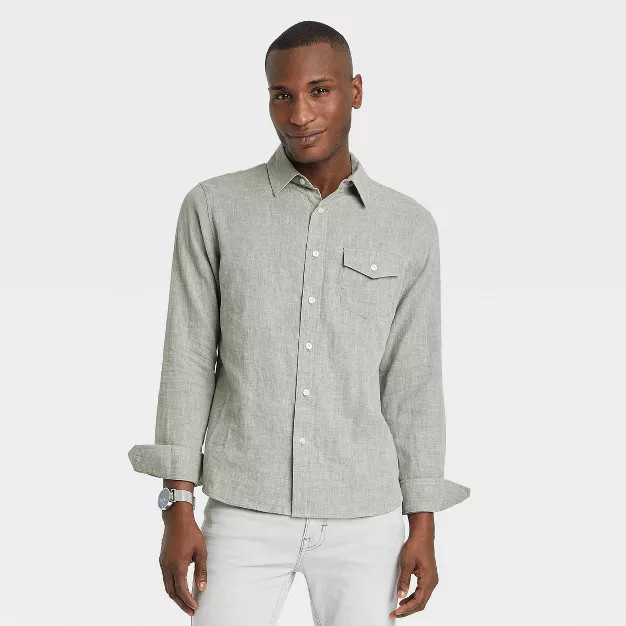 Men's Standard Fit Long Sleeve Button-Down Shirt - Goodfellow & Co™ | Target