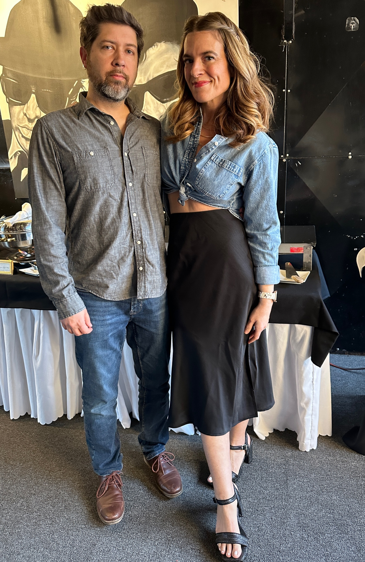 Date night at my company’s work party, and the perfect mix of dressy fun! 

I tied a cropped denim shirt over a slinky satin skirt and added layers of gold necklaces  

#LTKstyletip #LTKbeauty #LTKparties