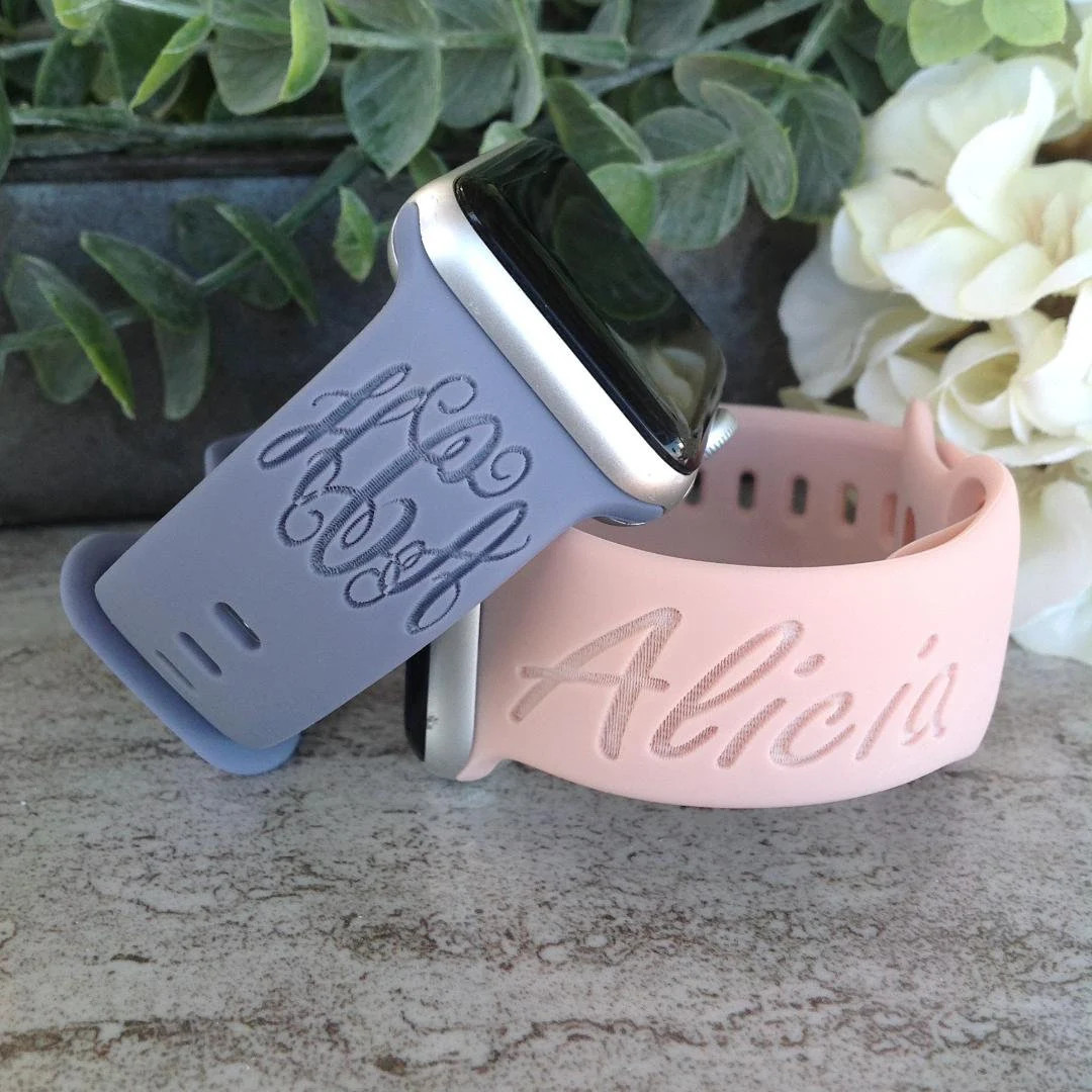 Personalized Watch Band 38mm Engraved Watch Band 40mm Monogram Watch Band 42mm Custom Watch Band ... | Etsy (US)