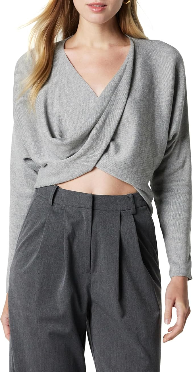 The Drop Women's Roja Twist Front Cropped Sweater Top | Amazon (US)