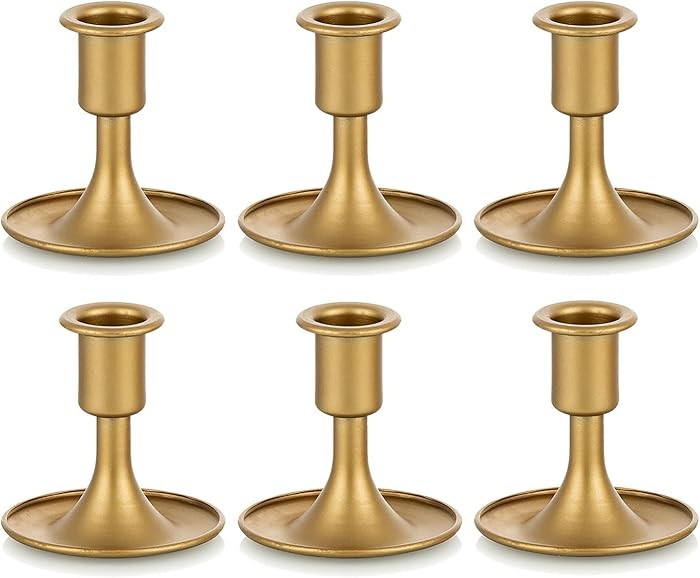 Candlestick Holders Taper Candle Holders, Romadedi Gold Candle Stick Candle Holder for Table Cent... | Amazon (US)