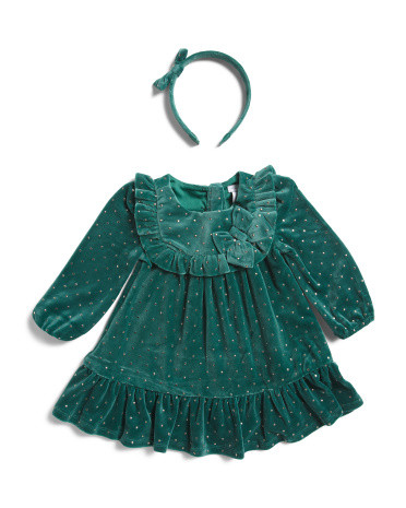 Toddler Girls Ruffle Bow Bodice Dress Set | TJ Maxx