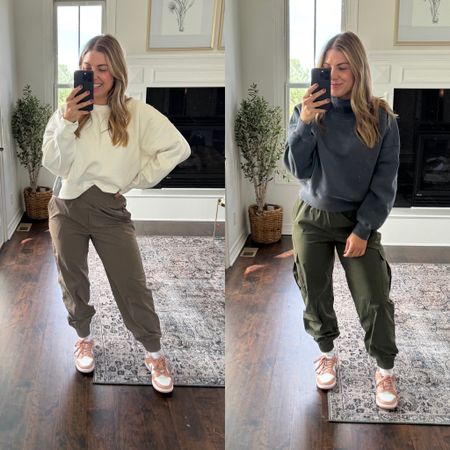 Cargo joggers are in and I’m loving this trend! So cute and comfy for school pick up, running errands, and doing things around the house! 

Cargo joggers, errands outfit, favorite athleisure, Abercrombie and Fitch, Abercrombie 

#LTKSeasonal #LTKstyletip