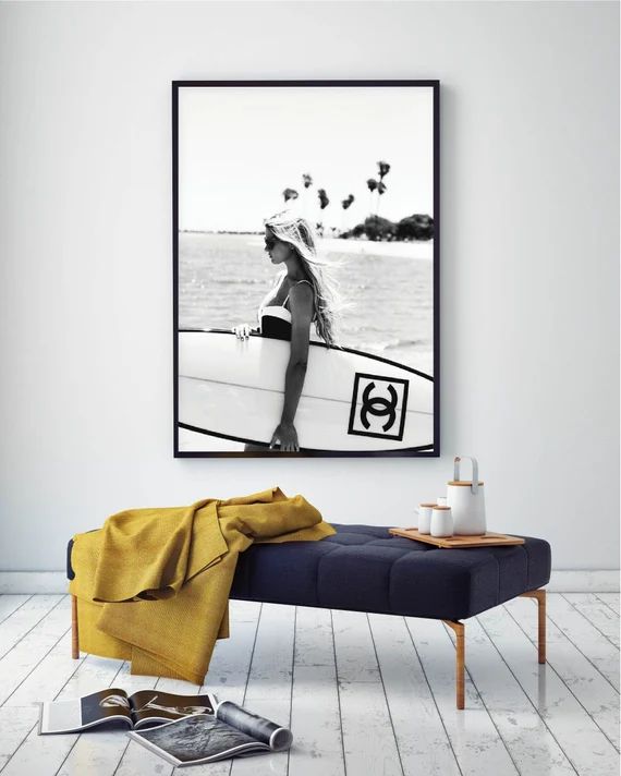 BEACH SURFBOARD  Fashion Print Fashion Wall Art Fashion | Etsy | Etsy (US)