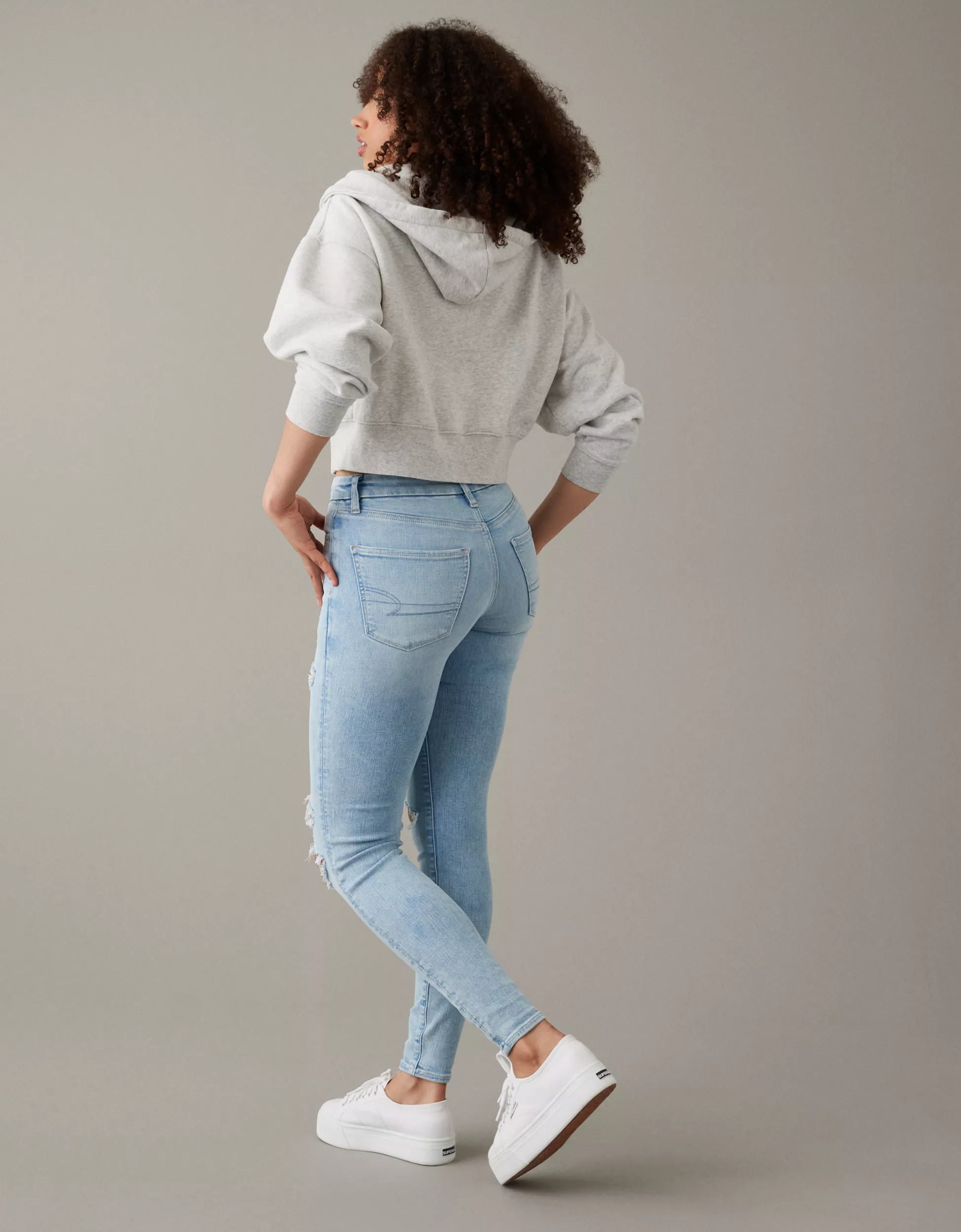 AE Next Level Curvy High-Waisted Ripped Jegging | American Eagle Outfitters (US & CA)