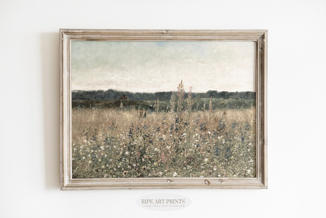 Cottagecore Decor Printable Wildflower Art Vintage Landscape - Etsy | Etsy (US)