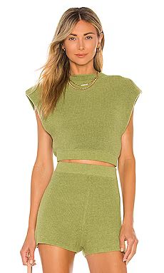 L'Academie Maja Sleeveless Sweater in Green from Revolve.com | Revolve Clothing (Global)