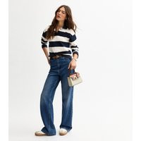 Women's Navy Rugby Stripe Long Sleeve Top New Look | New Look (UK)