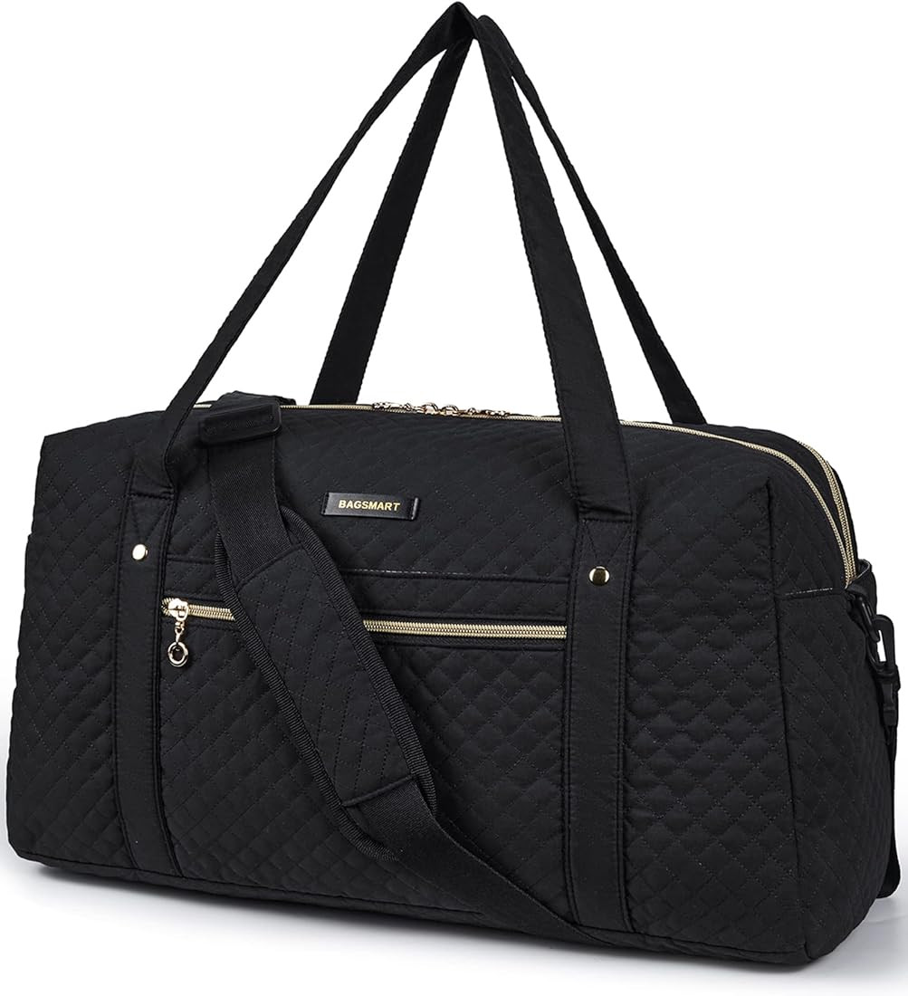 Travel Duffle Bag, BAGSMART 37L Weekender Overnight Bag with Wet Pocket for Women, Large Carry On... | Amazon (US)