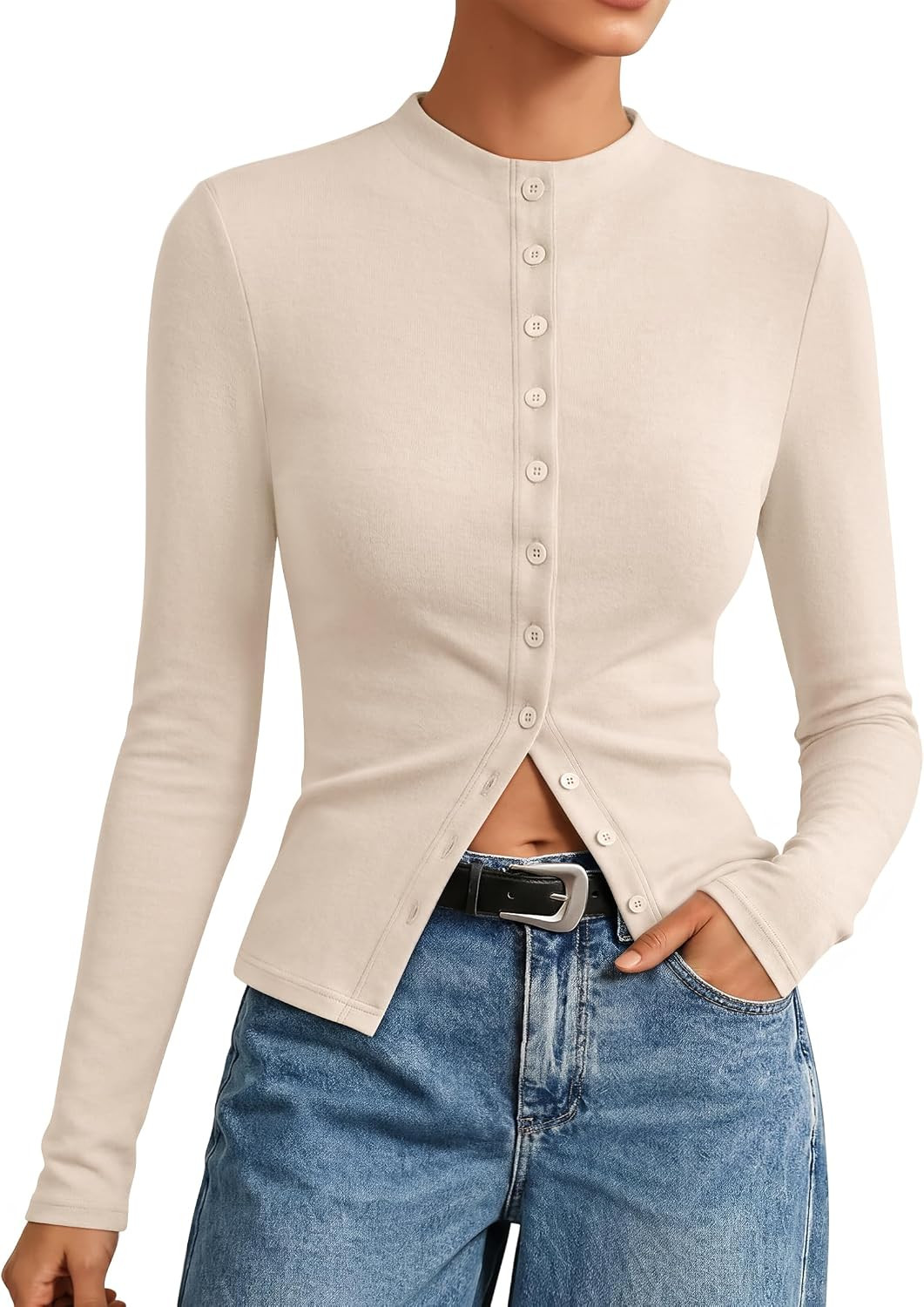 ZESICA Women's Mock Neck Lightweight Cardigan Sweaters 2026 Fall Outfits | Amazon (US)