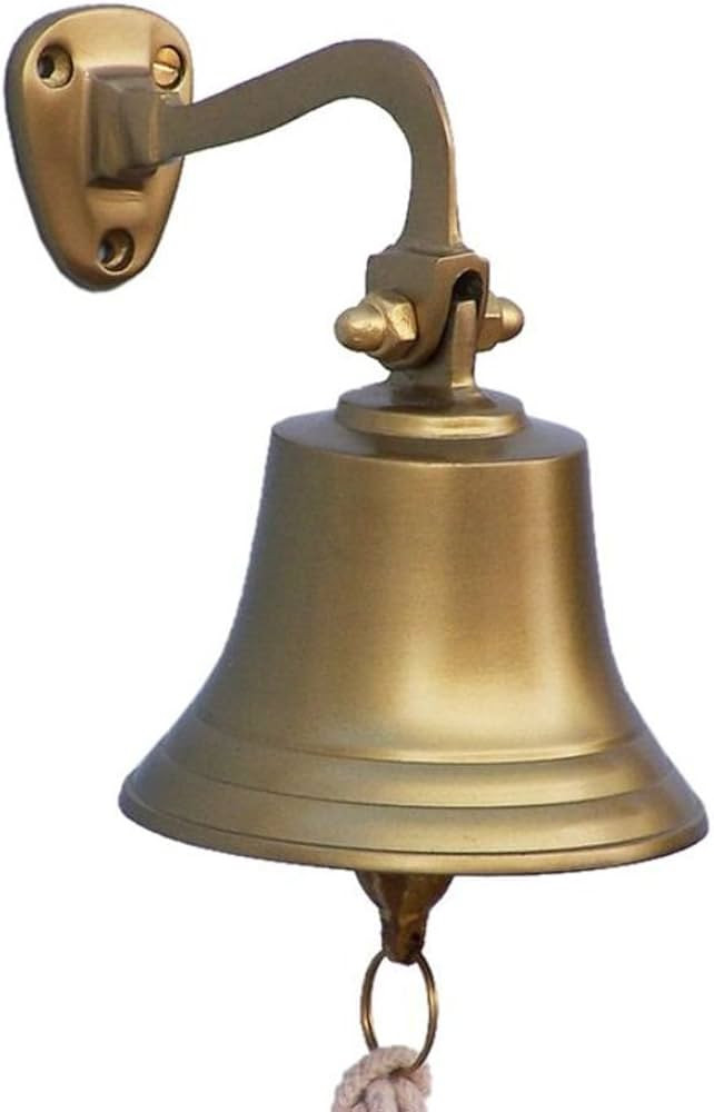 Antique Brass Finish Hanging Ship's Bell 6" - Nautical Bell - Made of Aluminum Nautical Decor Rus... | Amazon (US)