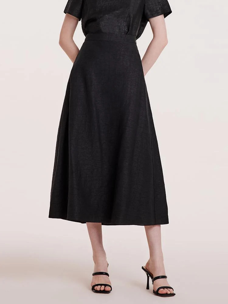 Xiang Yun Silk A-line Waisted Women Skirt | GOELIA