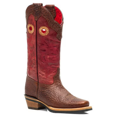Women's Cowgirl Leather Boots By Forastero FOR84638, Brown 6 | Target
