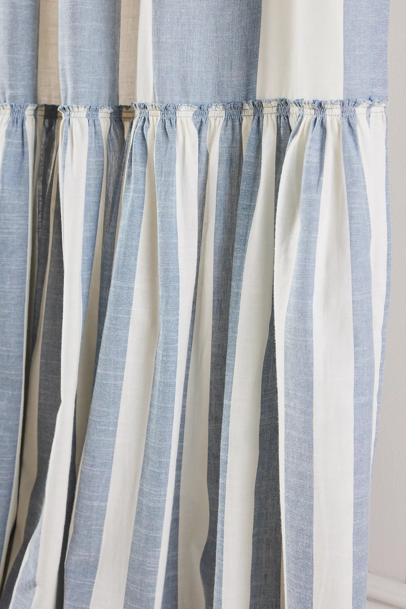 Peggy Cotton Ruffle Striped Curtain | Anthropologie (US)