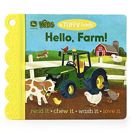 Tuffy John Deere Kids Hello, Farm! - Washable, Chewable, Unrippable Pages With Hole For Stroller Or Toy Ring, Teether Tough (A Tuffy Book) (John Deer Kids: A Tuffy Book) | Amazon (US)