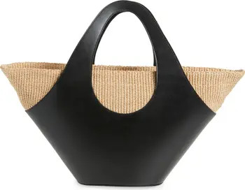 Siena Leather & Raffia Top Handle Tote | Nordstrom