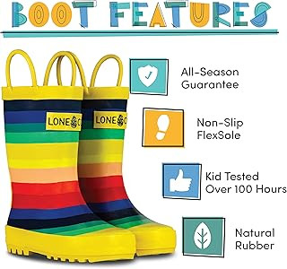 Lone Cone Rain Boots with Easy-On Handles in Fun Patterns for Toddlers and Kids | Amazon (US)
