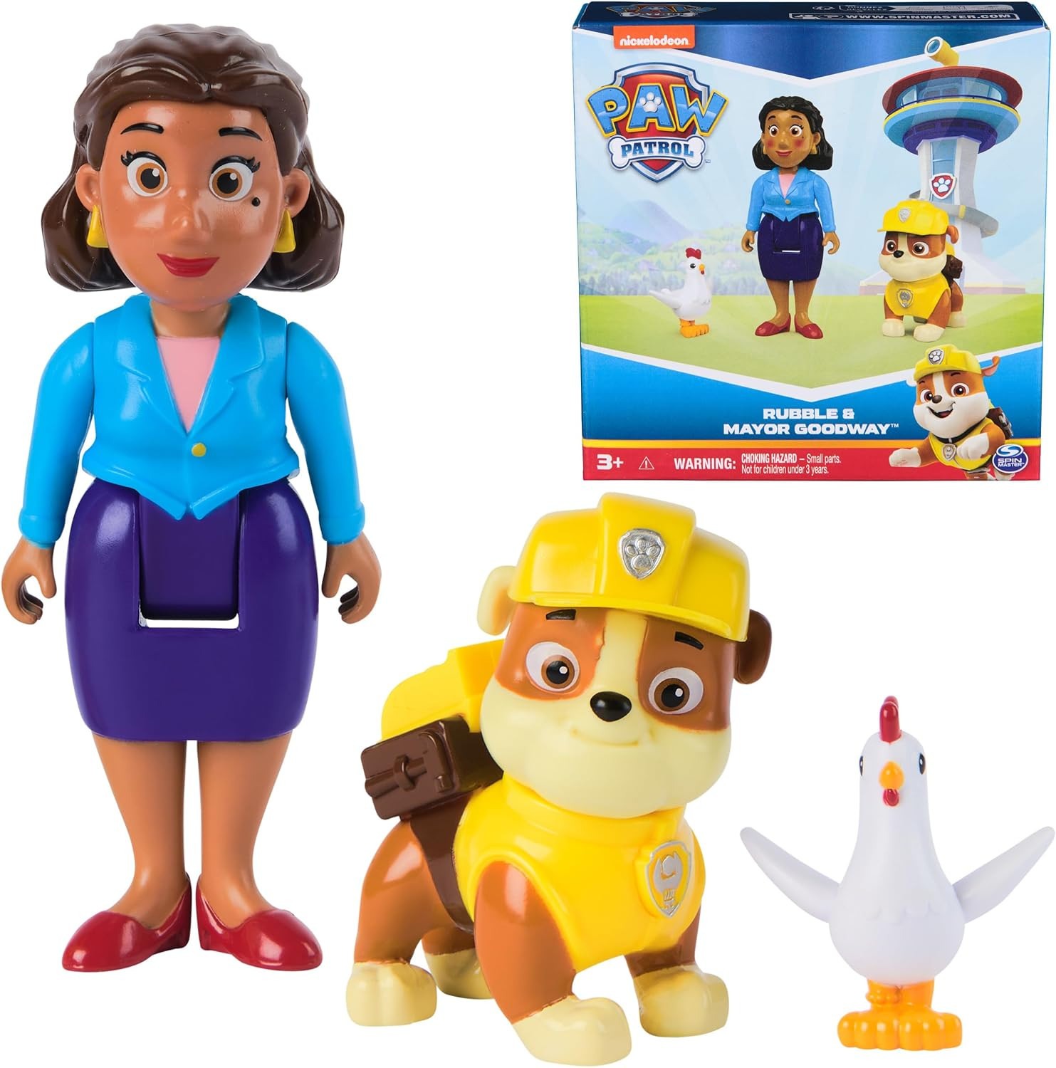Paw Patrol Rubble, Mayor Goodway & Chickaletta Collectible Figure Pack | Amazon (US)
