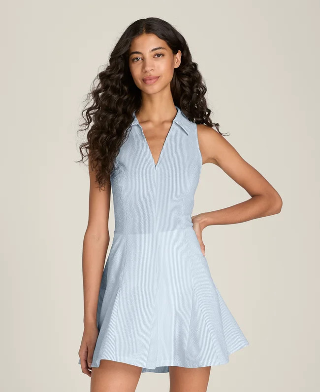 Collared Tech Seersucker Dress | Wilson Sporting Goods