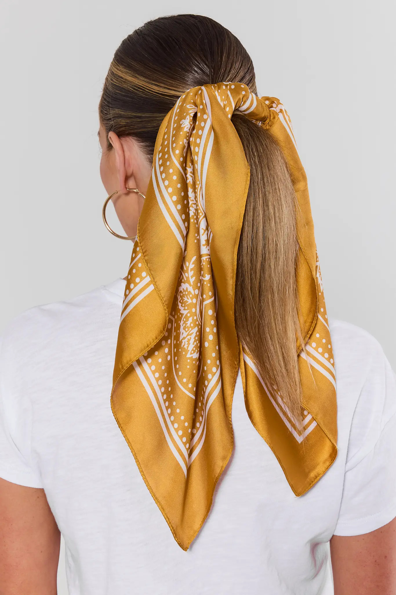 Gold Paisley Printed Scarf | Avara