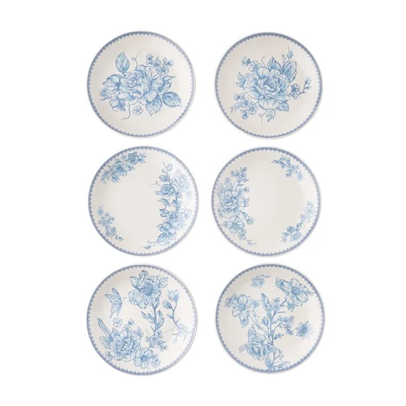 The Pioneer Woman Agatha Stoneware Appetizer Plate, Blue, Set of 6 | Walmart (US)