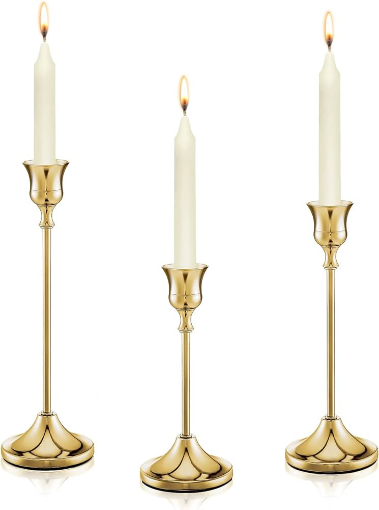 Romantic Taper Candle Holder Table Decorative Candlestick Holders Retro Metal Candelabra Candle for  | Amazon (US)
