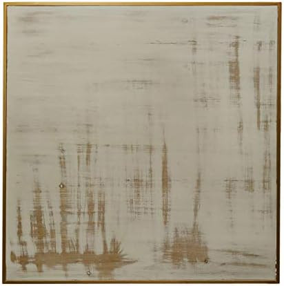 Creative Co-Op MDF Framed Hand-Painted Abstract Print, Beige & Cream Color Wall Décor | Amazon (US)