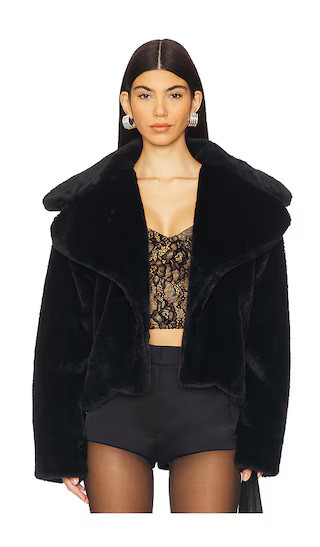 superdown Willow Faux Fur Coat in Black. - size XL | Revolve Clothing (Global)
