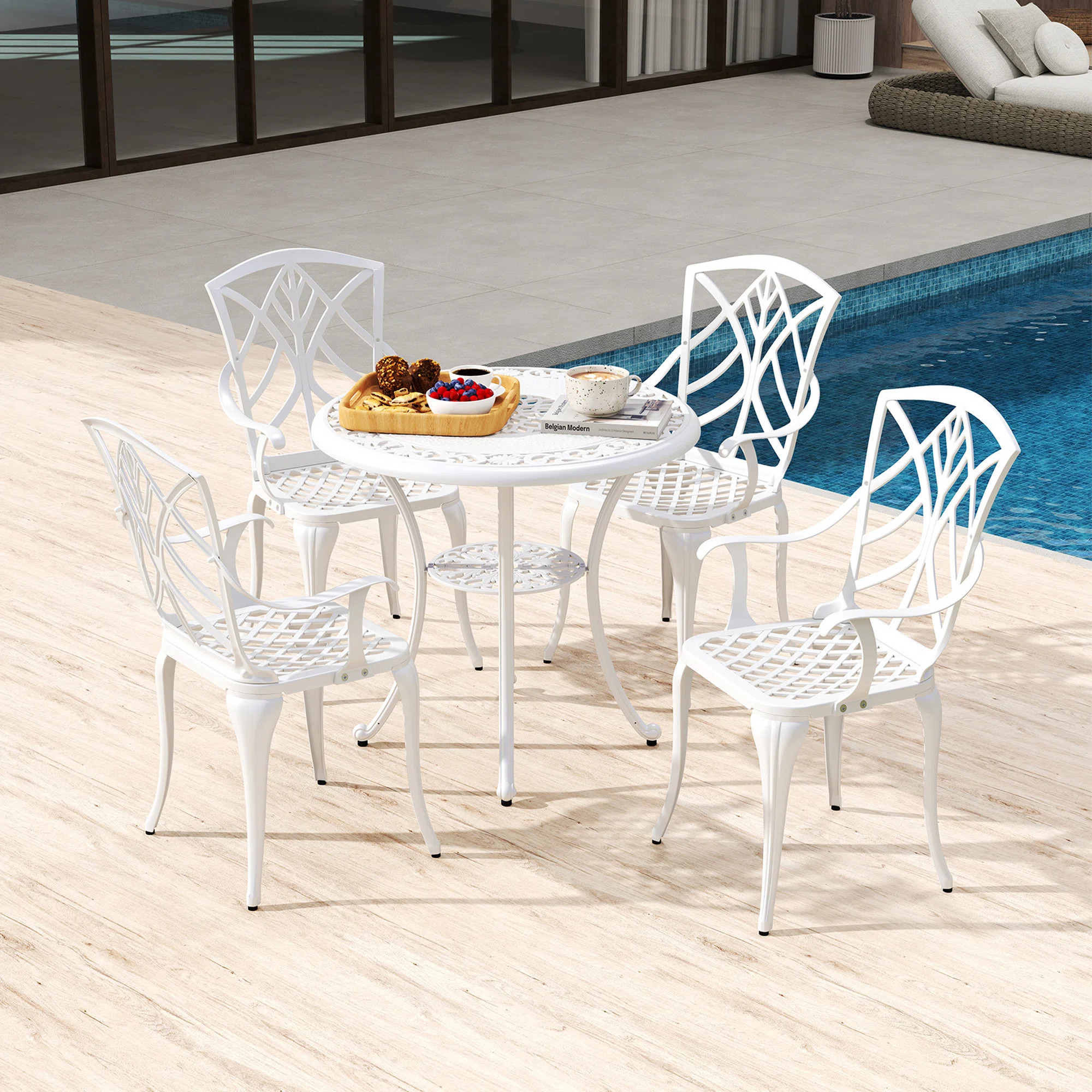 Cissie 5 - Person Patio Dining Set with Round Table | Wayfair North America