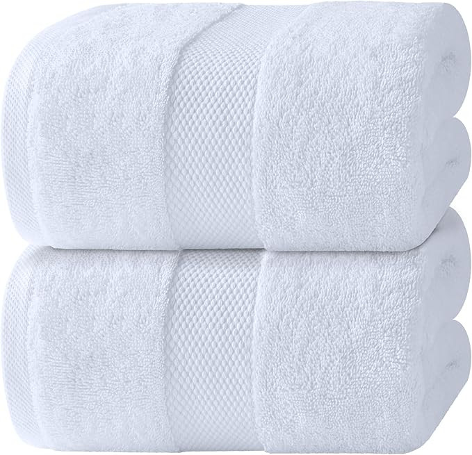 White Classic Luxury Bath Sheets Towels for Adults Extra Large 35x70 Inch - 700 GSM Turkish Cotto... | Amazon (US)