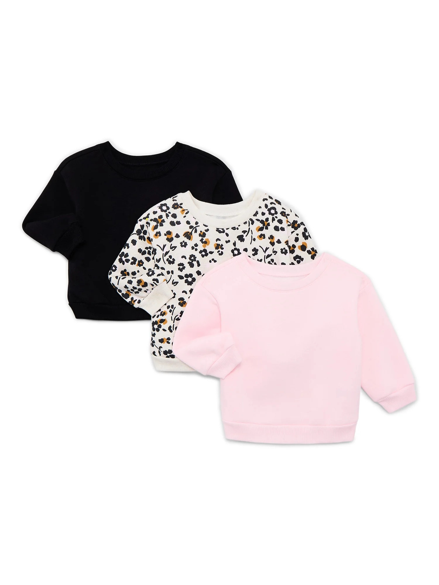 Garanimals Baby Girls Assorted Fleece Sweatshirts, 3-Pack, Sizes 6M-24M | Walmart (US)